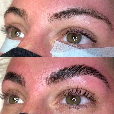 Brow lamination and lash lift and tint