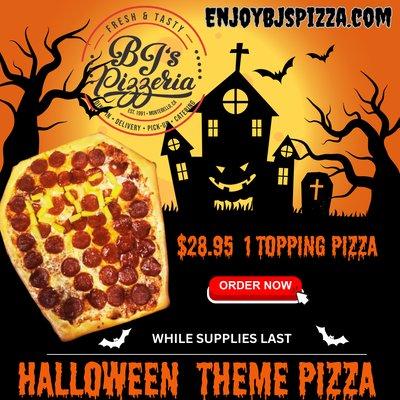 Sink your teeth into the spookiest pizza in town! Introducing our limited-edition Tombstone Theme Pizza, Order Early to reserve yours