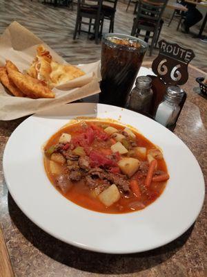 Hualapai stew with hualapai frybread