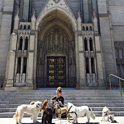 Posing at Grace Cathedral