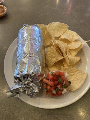 Burrito with chips