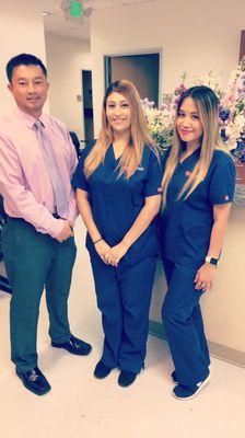 Dr. Ky with two of his Medical Assistants at San Jose City U.S. HealthWorks Medical Clinic