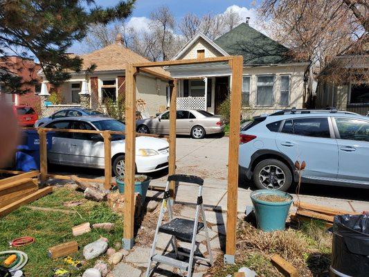 starting the new arbor on a fence install