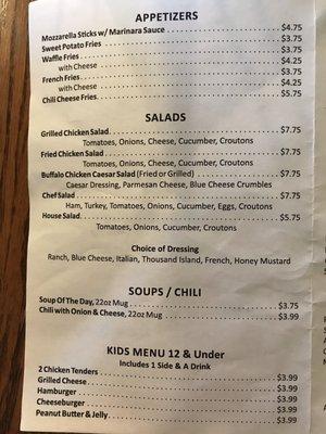 Soup & Salad with Kids Menu