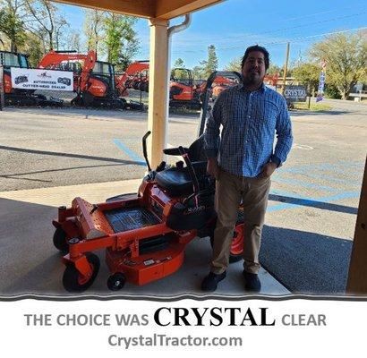 Congratulations to Josh De La Cruz on the purchase of his Kubota Z231-42!