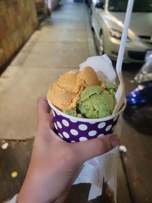 Thai tea and strawberry matcha