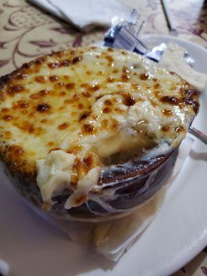 French onion soup with extra cheese