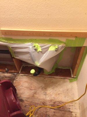 Mold bathroom remediation prior to clearance testing