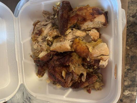 Their version of a whole chicken, with a leg missing... smh