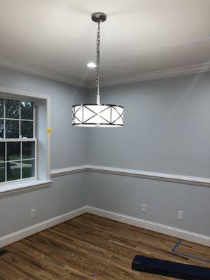 Dining room with chair rail