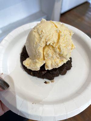 Double chocolate chip with vanilla ice cream