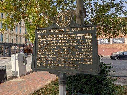 Slave Trading in Louisville Historical Marker