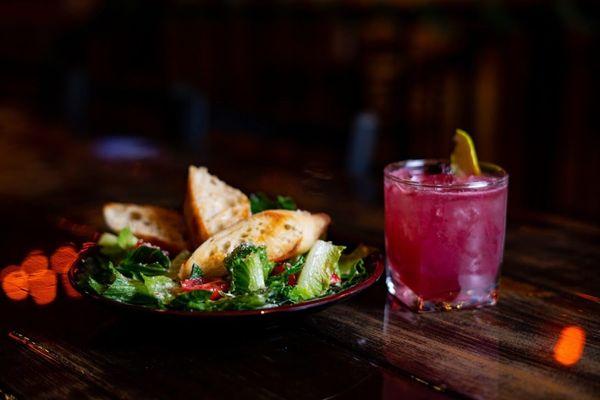 Salad "If Caesar as Norsemen" paired with a signature cocktail