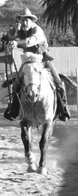 Joseph J. Dawson, SAG, ADOPTED 8 WILD HORSES FROM BLM IN COLORADO. Much horse back experience! Horse practice with gunfire!