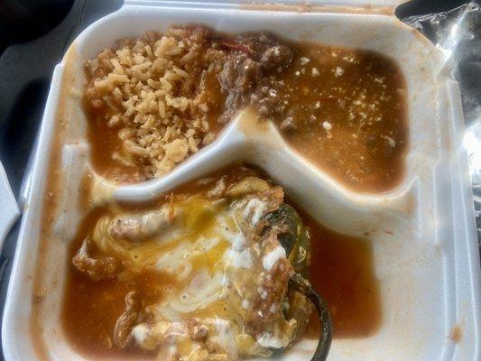 Chili Relleno Plate, to go.