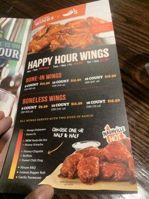 Happy hour wings