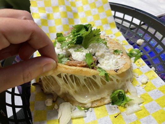 Ceyer's Taco - Carnitas - Look at that cheese pull!!