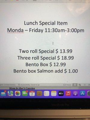 Lunch special item