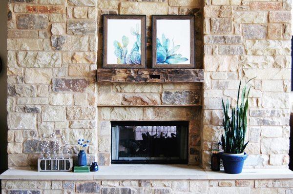 This fireplace reminds me of all the reasons I love Texas!