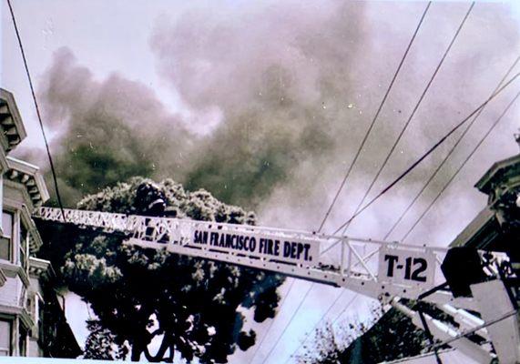 Firefighter Horton between the wires