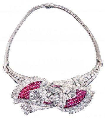 PLATINUM RUBY AND DIAMOND NECKLACE