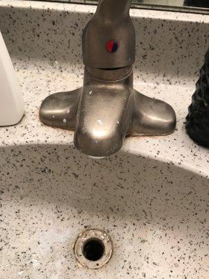 Restroom sink has NO RUNNING WATER and has not worked for a month. After numerous work orders they were closed out without fixing.