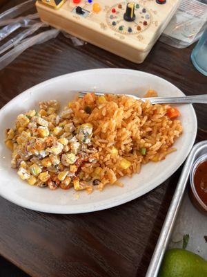 Corn salsa and rice