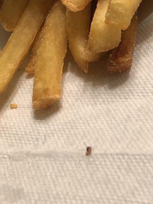 Scab in food when tipping over fries...