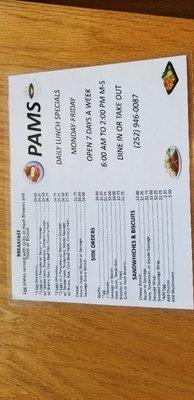 Our menu