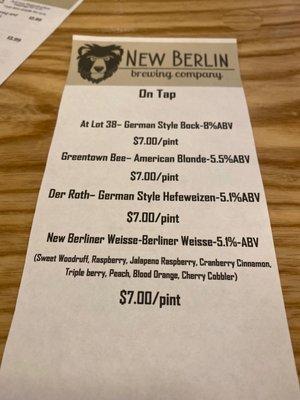 Beer list