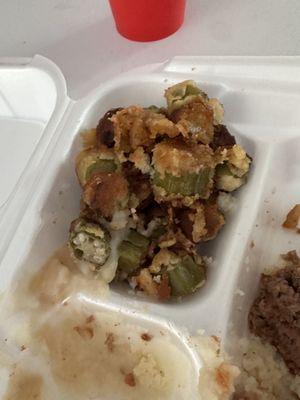 Fried Okra soggy and falling apart