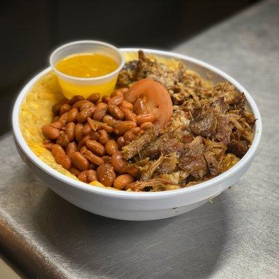 mofongo bowl with pernil / roasted pork