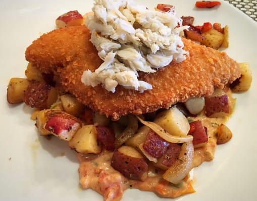 Southern style cornmeal breaded flounder