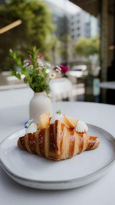 Peaches and cream croissant