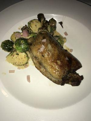 Duck, duck, we win with this dish.  Even boyfriend tried and liked the Brussels sprouts (win for me)