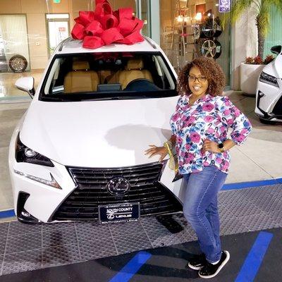 Matthew Molus' client, Keesha Robbins is shining bright like a diamond with her 2018 NX300 in Eminent White Pearl!