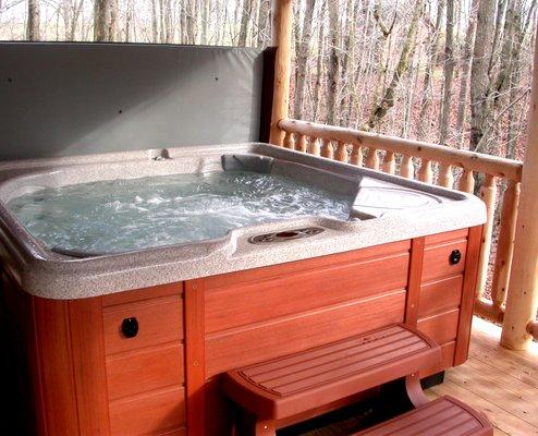 Spa at the Apple Blossom on private back deck