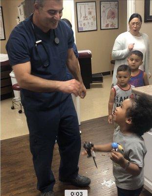 Kid friendly .. what other doc makes your kid bubbles ?!