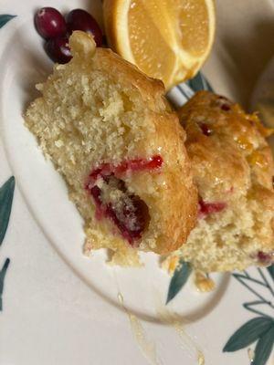 Cranberry orange bread with orange glaze