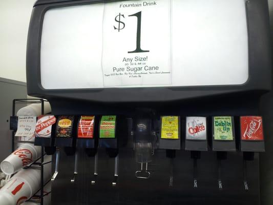 Drink selection at South First Food Mart