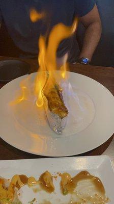 Flaming roll was delicious