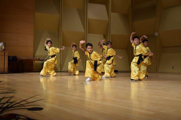 Chinese Wushu & Tai Chi Academy young members were performing Wushu bare hands form