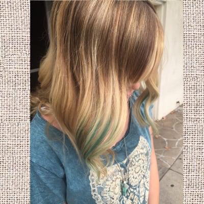 Balayage and blue by Chrissy