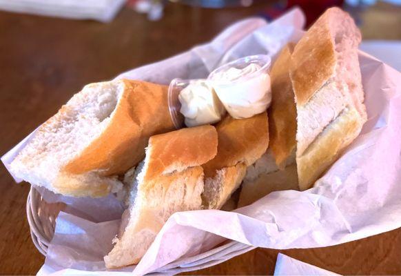 Bread was delicious. Wish it was warm.