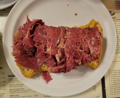 Knish-wich with Corned beef