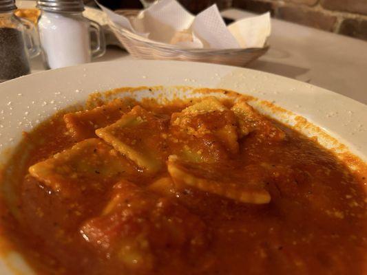 Beef Ravioli with meat sauce