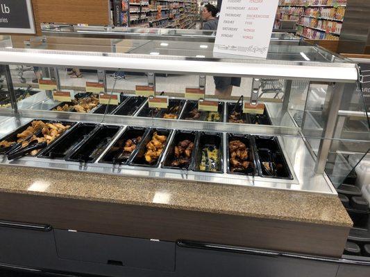 That placard on top of the buffet shows what the theme is for each day. Great idea to keep people coming back.