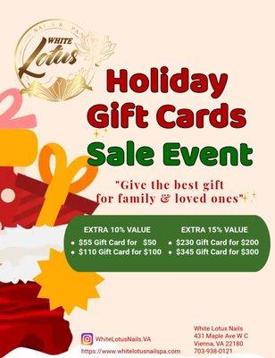 Holiday Gift Card sales event