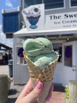 Pistachio waffle Cone