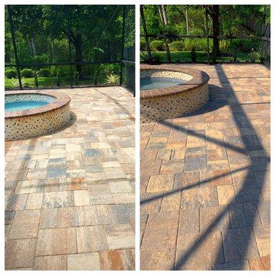 Paver sealing before and after